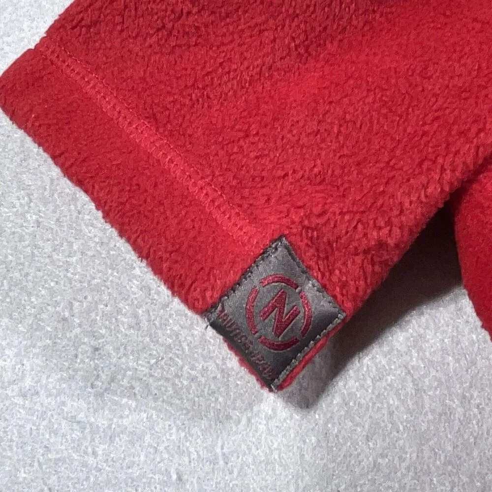 Vintage Nautica Fleece Sweater Mens Large Red‎ SPELLOUT Nautica Jeans Crew Neck